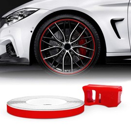 Refractive Wheel Stripes for Car Wheel Rim, Red, 5 mm x 6 mt
