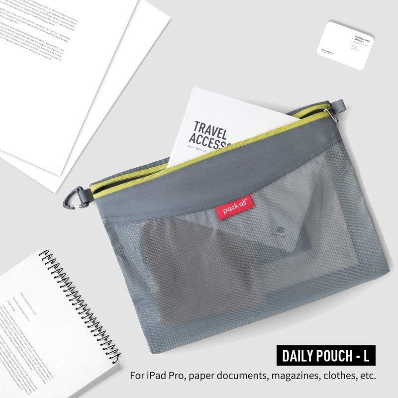 pack all Travel Pouch, Zippered File Bag, Mesh Pouch, File