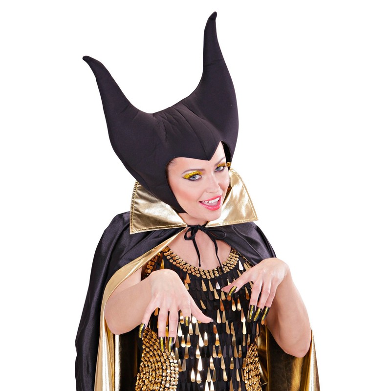 Set Of Gold Eyelashes & 10 Glitter Nails Make Up