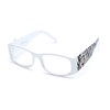IG Unisex Clear Lens Plastic Fashion Glasses in White/Zebra