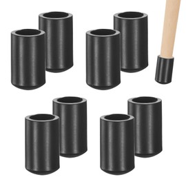 M METERXITY 8-Pack Chair Leg Caps, 1/4 Inch(6mm) PVC Chair Leg Floor Protectors for Folding Chairs/Metal Chairs/Furniture Table/Hardwood Floors, Round Non-Slip Cover End Tips [Black]