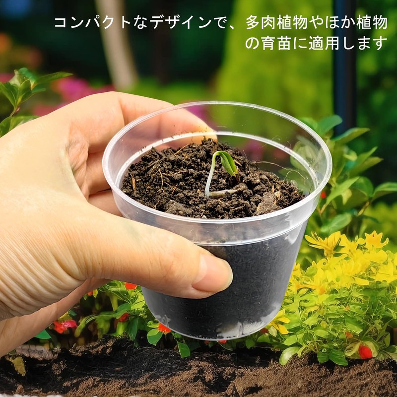 RooTrimmer 2.7 inches (6.8 cm) Transparent Seeding Pot, Plastic Pot,