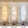 Fivemengo Paper Lamp Floor Lamp White Paper Lantern 3-Lights Bulbs