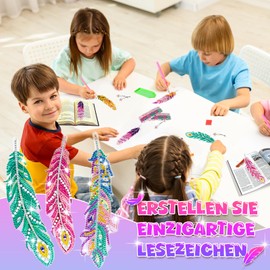 Jovicos Craft Set Children from 6 Years, Diamond Painting Bookmark Children Adults, Creative Gifts for Girls 6 7 8 9 10 11 12, Advent Calendar Filling Children's Birthday Girls Crafts