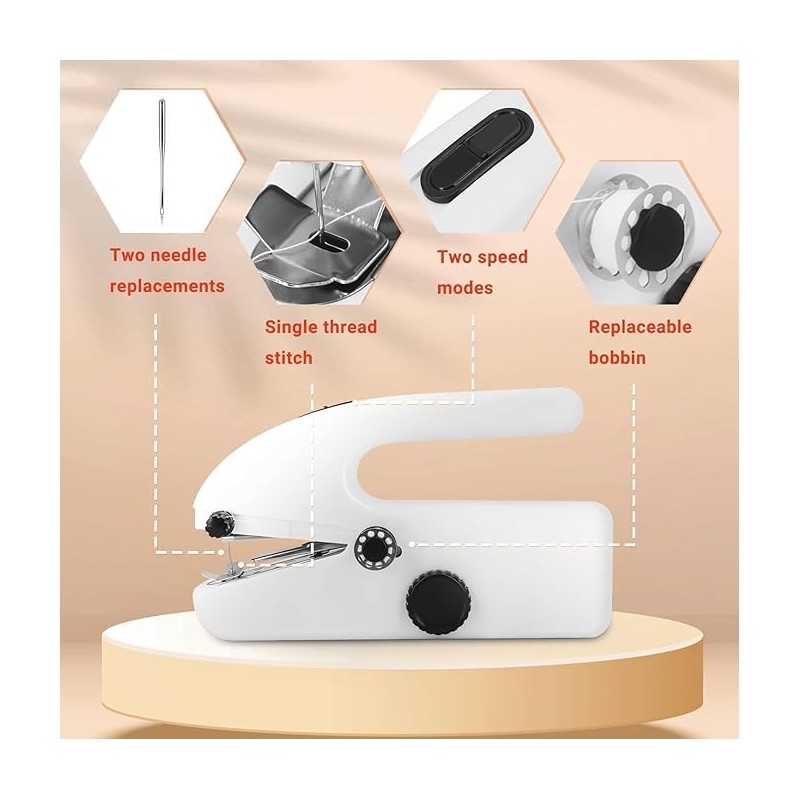 MEESOGA Mini Electric Hand Sewing Machine, Mini Sewing Machine, Portable