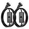 2-Pack 6FT Lamp Power Cord with On/Off Switch and Wall