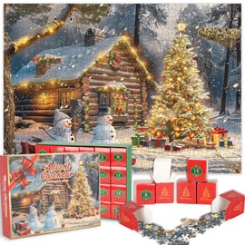 Advent Calendar 2025 Snowman Jigsaw Puzzle1008 Pieces for Adult Santa Claus Christmas Gifts Decoration