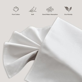 BALCONY & FALCON Cotton Napkins 50 x 50 cm Soft and Absorbent Washable Foldable Napkins Suitable for Weddings Festivals Family Celebrations Hotels Parties Pack of 6 White