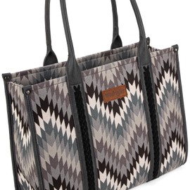 Montana West Wrangler Tote Bag for Women Western Shoulder Bag and Aztec Satchel Top Handle Handbags WG2211-8119GY