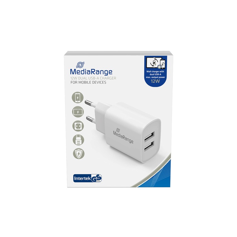 MediaRange USB Charging Adapter – 2-Port Socket Charger Adapter 12