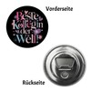 Best Colleague Magnet with Bottle Opener Round World Illustration on