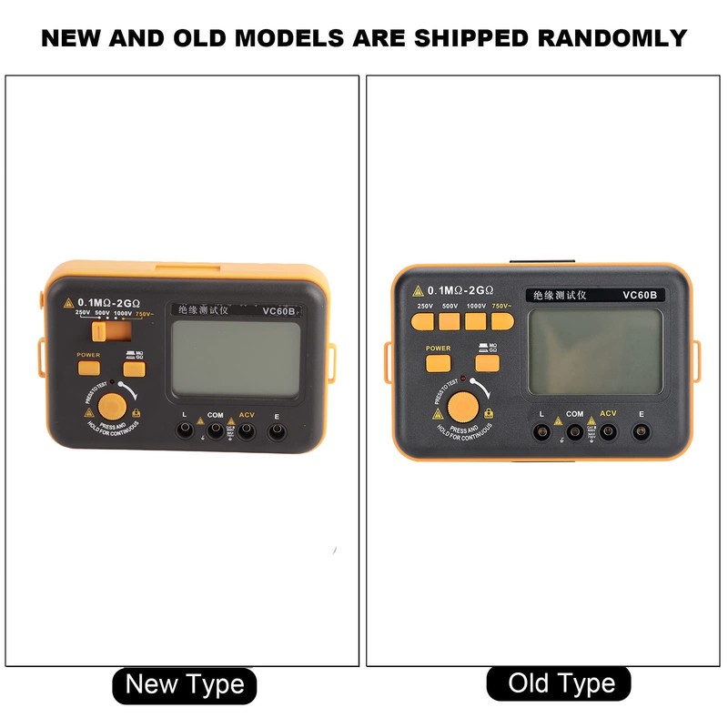 VC60B LCD Digital Megohmmeter Insulation Resistance Tester MegOhm Meter 200MΩ