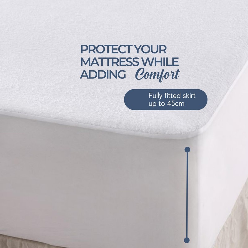 Dreamaker Fully Fitted 100% Bamboo Terry Waterproof Mattress Protector, Rustle