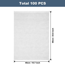 100 Pcs White Dust Bags for Shoes, Handbags, and Travel Storage, Non-Woven Fabric Shoe Bags, Portable Storage Organizer for Closet, Boots, and Accessories, 15.7" x 23.6"