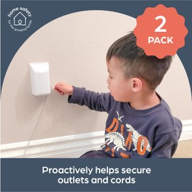 Dreambaby Extra-Large Dual Fit Outlet Plug Cover - Electrical Socket Guard for Standard and Decora - White - Model L945