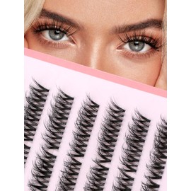 Siligli Lash Clusters Natural Individual Lashes 154 Pcs Wispy Lash Clusters D Curl Lash Extensions Pre-Seperated Left & Right Eyelash Clusters Mix 14-17mm Individual Lashes DIY Eyelash Clusters 7 Pair