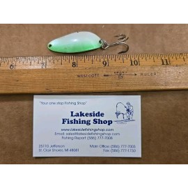 Acme Tackle Co VINTAGE LITTLE CLEO WIGL LURE C100 GRN/WHITE SPOON FISHING LURE BREASTS SHOWING