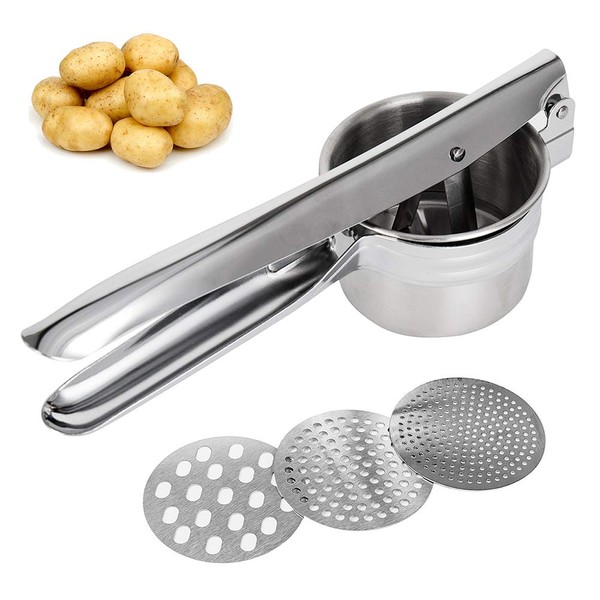 redleafjp Potato Masher, Potato Ricer, Stainless Steel, Manual Squeezer, Hand