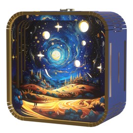 3D Wooden Puzzle Night Light,DIY 3D Puzzles for Adults with Touch Night Light, New Year Gifts, Birthday Gifts for Teen, Desk Decor for DIY Puzzle Lovers, Men and Women (Dreamy Sky)