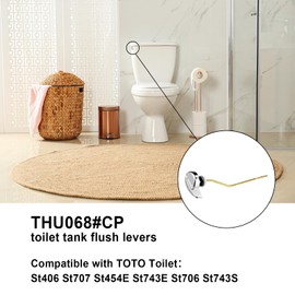 Toilet Handle Replacement Parts Kit,Toilet Flush Tank Lever Handle for TOTO Kohler Toilet Tank,THU068#CP Side Mount Toilet Flush Handle,for TOTO St743S, St454E Toilet Tank