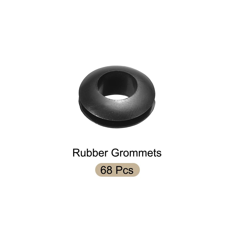 Rebower Rubber Grommets Flexible Wire Hole Plugs 10mm Mounting Diameter,