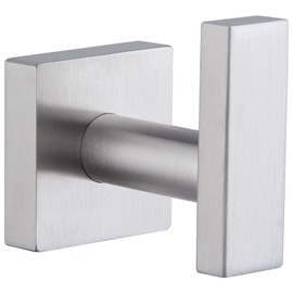 Bathroom Towel Hook, Angle Simple SUS304 Stainless Steel Single Shower Towel Hanger for Wall, Kitchen Cabinet Closet Coat Robe Holder Wall Mounted, Brushed Nickel