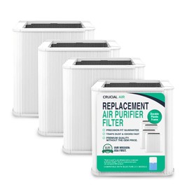 4 Replacement Particle and Carbon Filters Compatible with Blueair Parts # Blue Pure 211+ & Models Blue Pure 211 Plus Air Purifier Foldable (4 Pack) - By Crucial Air