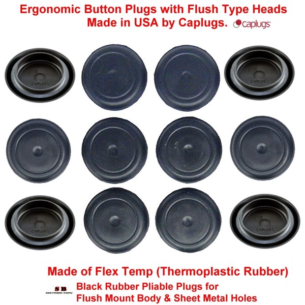 (Pack of 10) BPFE-17MM (11/16”) Rubber Ergonomic Caplugs w/Flush Type