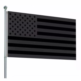 Valuebuybattery 3x5FT All Black American Flag US Black Flag Tactical Decor Blackout