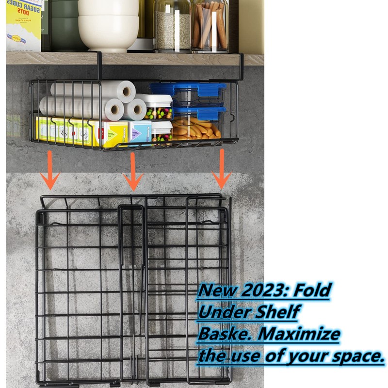 Under Shelf Basket Storage 2Pack - 11.8in Metal Under Cabinet