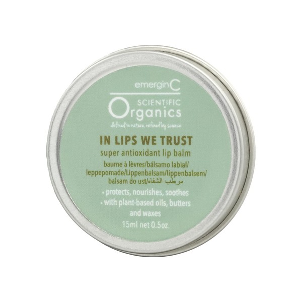emerginC Scientific Organics In Lips We Trust Super Antioxidant Lip Balm Tube - Shea Butter + Coconut Oil Lip Repair Treatment for Dry, Chapped Lips - Restorative Lip Balm (0.5 oz, 15 ml)