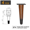 4 pcs Set Straight Wood Furniture Legs, Sofa Legs, Bench