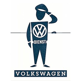 Nostalgic-Art 14348, Volkswagen VW Service Man, Magnet 8 x 6 cm, Power Magnet with Metal Surface, 8 x 6 x 0.2 cm