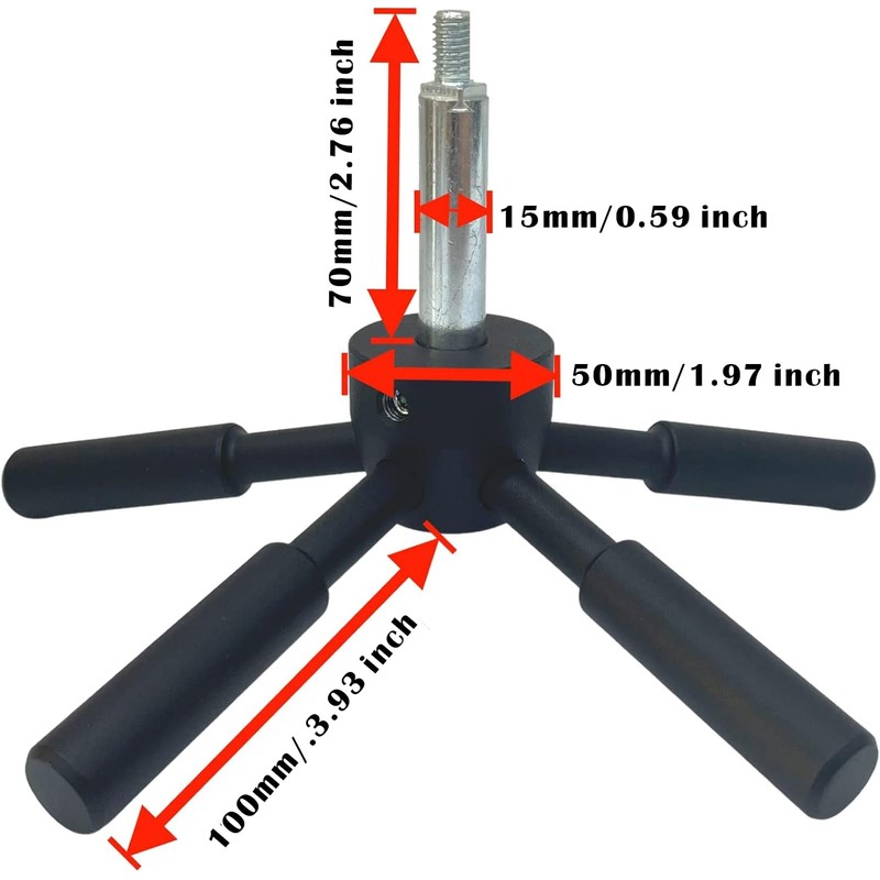 WAH LIN PARTS 5 Spoke Gun Safe Handle, Black Heavy