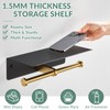 APLusee Double Toilet Paper Holder with Phone Shelf Black &