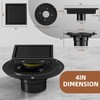 BAOTIYA 4 Inch Square Black Shower Drain Kit with Flange