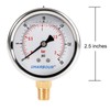 UHARBOUR Glycerin Filled Low Pressure Gauge 30psi/2bar, Stainless Steel case,