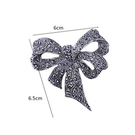 Sprießen Vintage Women's Rhinestone Brooch Black Brooch Bow Brooch Fashion Jewelry Outerwear Elegant Style Gift for Women, Alloy Steel