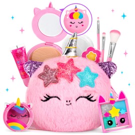 ULOVEME Kids Real Makeup Kit for Little Girls - Real, Non Toxic, Washable Make Up Toy - Umicorn Toys Gift for 3 4 5 6 7 8 9 10 12 Years Old Girls Birthday (Mini Pink Umicorn)