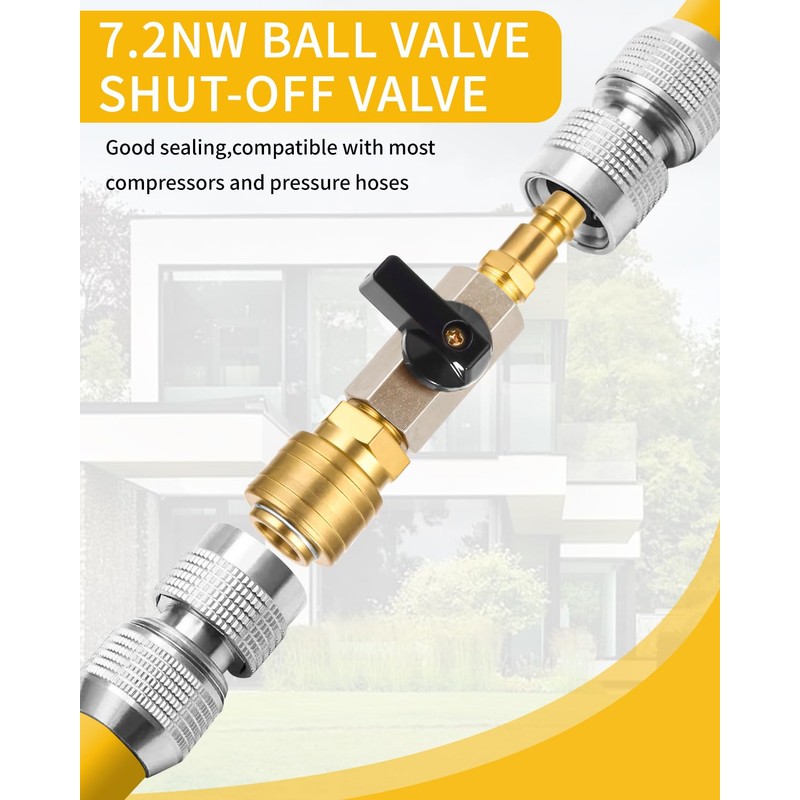 TIDEVAN Compressed Air Handle, Quick Coupling for Compressed Air, 1/4