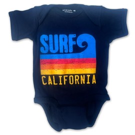 Sol Baby Surf California - Onesie de Rayas Azul Marino, Azul, 6 Meses