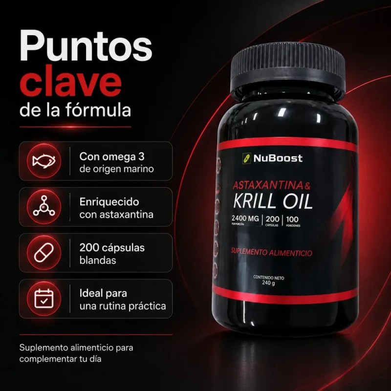 Astaxantina Krill Oil Omega 3 200 Cápsulas 100 Porciones