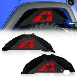 EYOUHZ for Wrangler JK Rear Inner Fender Liners Back Mud Guards Compatible with 2007-2018 Jeep Wrangler JK & JKU Unlimited 2/4 Doors, Since 1941 Logo Steel Wheel Well Cover Fender Flare Liners (2 PCS)