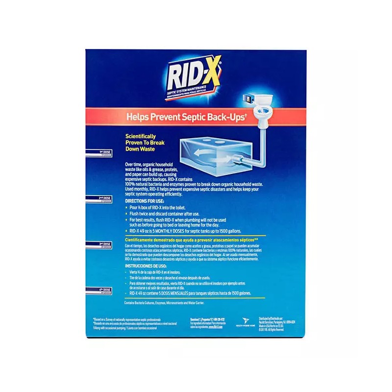 Rid-X 2 PACK - RID-X Septic Treatment, 5 Month Supply