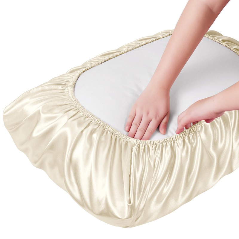 Manyshofu Satin Pillowcases for Hair Protection - 1Pcs Beige Pillow