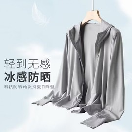 Men's Trendy a905 Ice Silk Hooded Sunscreen Cover-up for Spring/Summer Breathable Blue+6XL 10ea