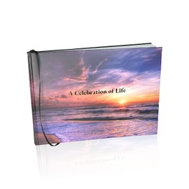 LIFETOO Ocean Funeral Guest Book 12" x 8", Celebration of Life Guest Books, Memorial Service Guest Book Sign for Funerals | Guest Book for Funeral, Guests Sign in Book Memory Book for Funeral Guest