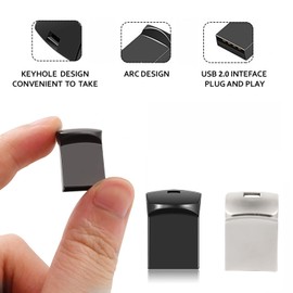 Super mini Size 2 Pack 64GB USB 2.0 Pendrives Thumbdrives SIMAIOU Tiny Thumb Drives Ultra Mini USB Flash Drive Small Size Metal USB Memory Stick for Storage and Backup (Grey Silver 2 Packs, 64, GB)