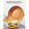 MICHELANGELO 10 Inch Copper Nonstick Frying Pan with Lid, Scratch