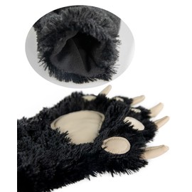 Lazy One Animal Paw Mittens for Adults and Kids, Bear, Costumes (Black Bear, Large)